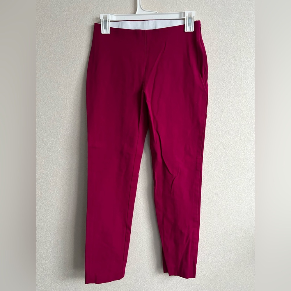 A New Day Women’s High Rise Skinny Ankle Pants Side Zipper - Dark Pink